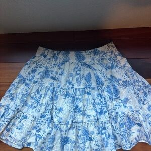 Floral Blue and White Women's Skirt ENGLISH FACTORY